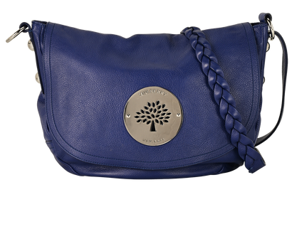 Daria Satchel, &pound;310, Handbags, Blue, Leather, Front view